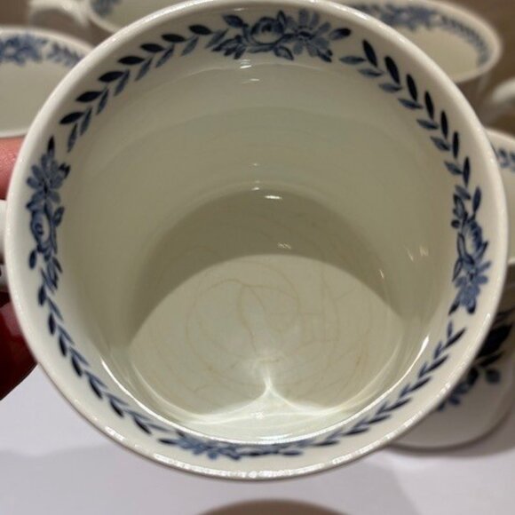 Vintage J & G Meakin England 1950's Dresden Blue Tea Cups/Mugs Set of 5 - Picture 7 of 9